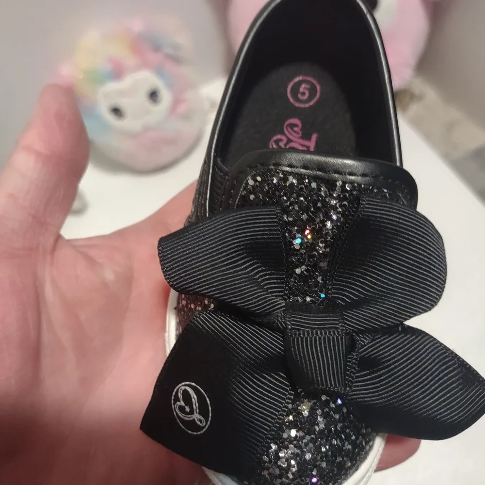 Kids Glitter Bow Sneakers